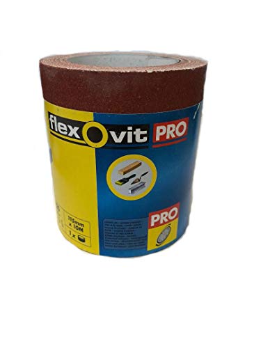 Norton Rolo de papel de lixa de grão 120, 115 mm x 10 m, abrasivos de alto desempenho