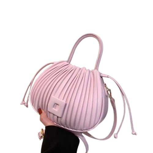 SHREE HANS CREATION Women Genuine Leather Circular Strip Design Handbag Soft Drawstring Crossbody Shoulder Waterproof Stylish Hobo Purse Toiletries Storage Bag For Multiuse (Pink) (B0CXM73YF7) Amazon Price History, Amazon Price Tracker