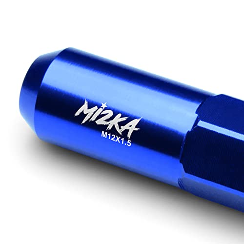 Image of Blue 20 PCS M12x1.5 Lug Nuts 60mm Extended Tuner Aluminum Wheels Rims Cap WN02