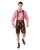 Funidelia Disfraz de Oktoberfest deluxe para hombre, Tirolés, Bávaro, Incluye camisa de manga larga y peto - Traje para adultos para fiestas, Carnaval y Halloween, Talla L