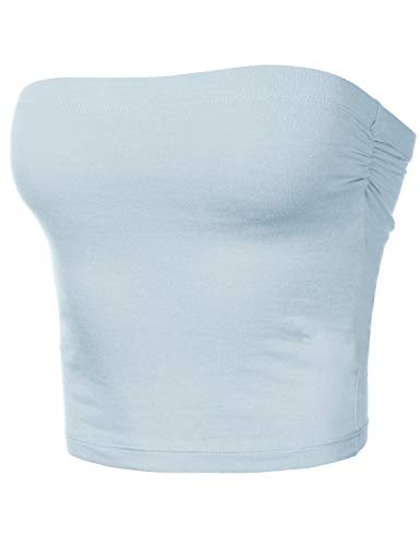 Image of Women's Shapewear Tube Tops Strapless Ruched Built-in Shelf Bra Casual