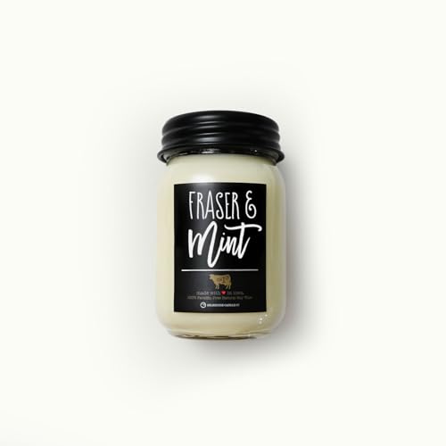 Image of Milkhouse Fraser & Mint Soy Candle, 13 oz Mason Jar, 70+ Hr Burn