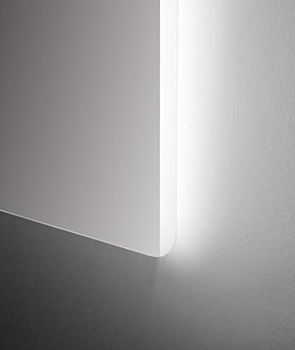 Badkamerspiegel met verlichting Talos Chic - badkamerspiegel 120 x 70 cm - met verlichte ruimte licht - lichtkleur neutraal wit - hoogwaardig aluminium frame - verticale en horizontale ophanging - Image 5