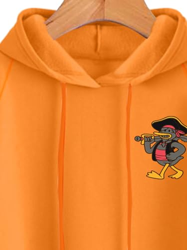 Image of JUNEBERRY Cotton Poly Fleece Oversized Fit Black, Green, Magenta, Mustard, Orange, Purple, Blue, Off White & Grey Graphic Printed Full Sleeve Hoodie for Women