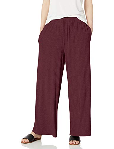 Amazon Brand - Daily Ritual Women's Rayon Spandex Wide Rib Lounge Pant, Fig, Medium