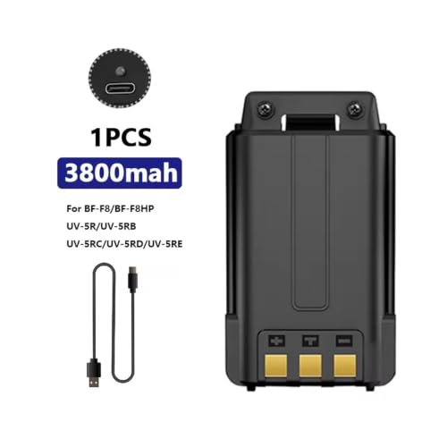 Batería Baofeng UV-5R de 3800mAh contra descargas rápidas con cable Tipo-C 2
