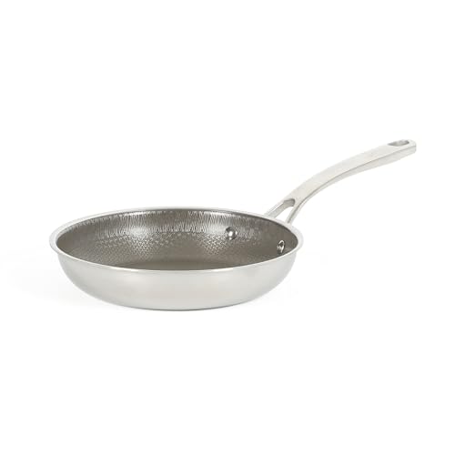 Image of Martha Stewart Badgley Hybrid Nonstick 8 Inch TriPly Stainless Steel Fry Pan & Stay Cool Handle - Laser Etched Non-Toxic Nonstick Skillet - Dishwasher and Induction Safe