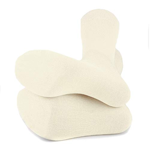 Feraricci Solid Color Polyester Socks for Men, Casual and Formal Attire Mid Rise Men’s Crew Socks - Ivory 6 Pack4