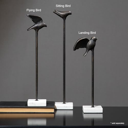 Image of Flying Bird Metal Figurine | Decorative Bird Statue for Home & Office | Sculptures & Figures Decor | Stylish Decorative Model for Living Room, Entryway & Tabletop