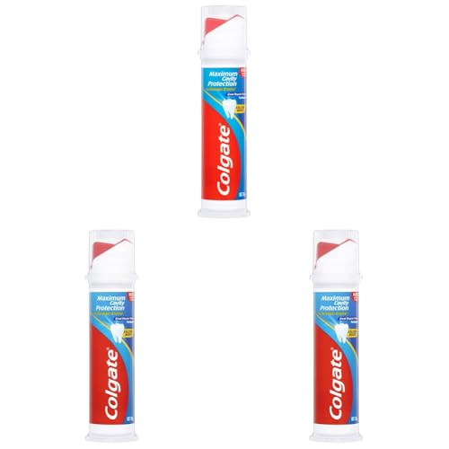 Colgate Cavity Protection Great Regular Toothpaste, 130g Pump with Liquid Calcium (Pack of 3)