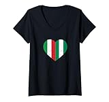 Photo Gallery italia nigeria bandiera del cuore nigeriani italiani maglietta con collo a v Photo Gallery italia nigeria bandiera del cuore nigeriani italiani maglietta con collo a v