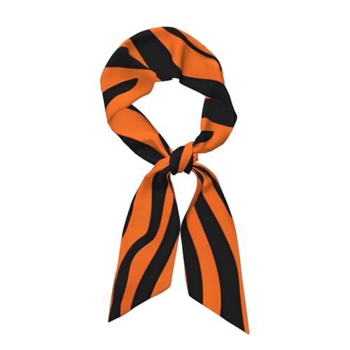 Tiger Stripes Orange Pattern Pattern Women's Fashion Scarf - Head Hair Accessories Versatile Scarf for Women Valentine's Day and Mother's Day, Black, One Size - Main Image