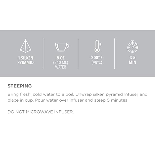 Teabloom Earl Grey Pyramid Tea Presentation Box, 12 Whole-Leaf Pyramid Tea Sachets