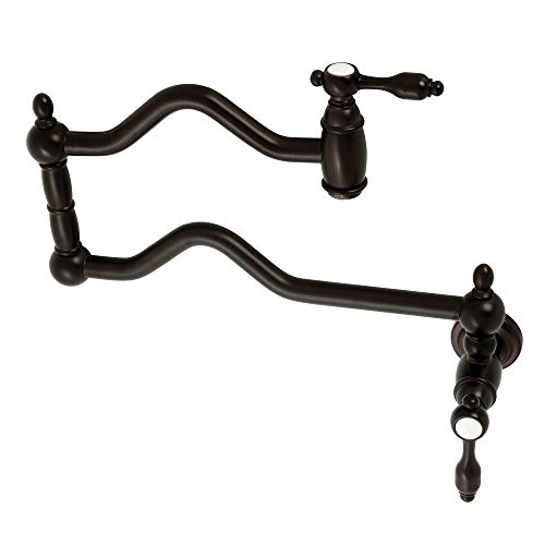 Image of Kingston Brass KS2105TAL Tudor Wall Mount Pot Filler, Oil Rubbed Bronze