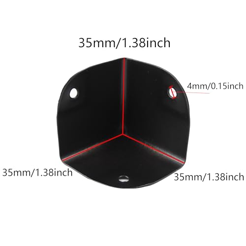 Image of 16Pcs 1.38 inch Metal Corner Protectors Box Corner Edge Guard Black Edge Guard Edge Protector Metal Cabinet Edge Cover