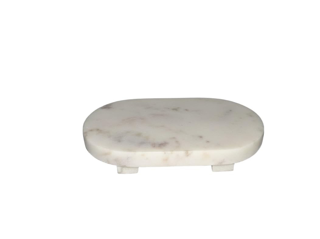 Handcrafted White Marble Pooja Chowki for Home Temple | Sangemarmar Marble Patla/Platter Stand for Pooja, Idols, Diyas & Decor | Durable Puja Chowki Table for Mandir,Festive Rituals & Gifting-image-17