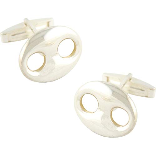 Gemelos Calabrote Plata de Ley 925 elegantes para camisa de hombre