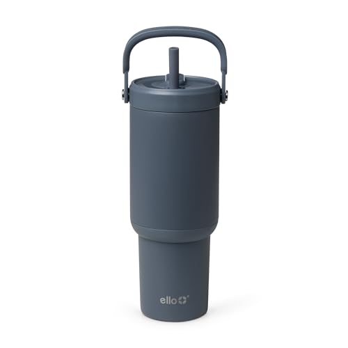 Image of Ello Oasis Go+ 26oz Tumbler with Top Handle and Retracting Straw | Reusable Insulated Stainless Steel Cup, 100% Leakproof Water Bottle, 24 Hours Cold, Cup Holder Friendly For Travel | Horizon