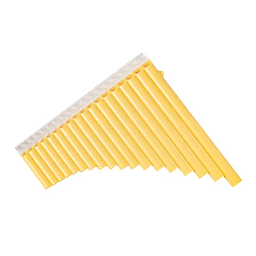 Flute Instrument, 18-pipe pan flute Flute Flautas Musicales with a carry bag for Beginners Learning Teaching with User Manual (Yellow)