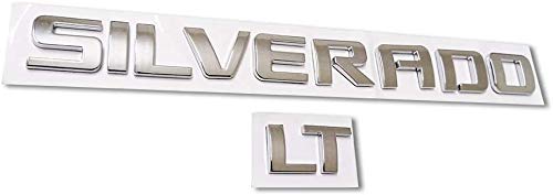 3D Raised And Strong Adhesive Decals Letters Badge Compatible With Silverado Lt 1500 2500Hd 3500Hd - Silver #TOP2