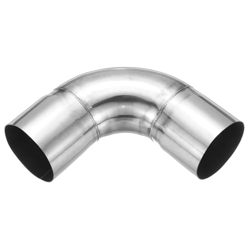 PATIKIL 63mm Codo de 90 Grados de Acero Inoxidable Conector de Tubería Adaptador de Ángulo Recto Curvado para Fontanería Tuberías de Agua Proyectos de Bricolaje Escape de Automóviles