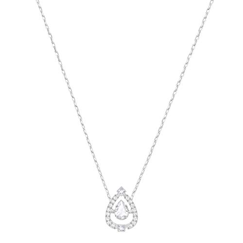 Preisvergleich Produktbild Swarovski Sparkling Dance Pear Halskette für Frauen, weißes Kristall, rhodiniert
