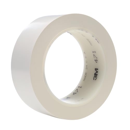 Image of 3M Vinyl Tape 471, White, 1 1 /2 in x 36 yd, 5.2 mil, 1 Roll, Individually Wrapped Conveniently Packaged