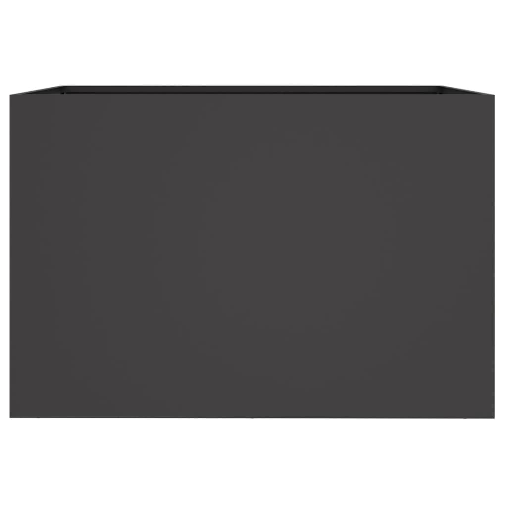 IKAYAA Jardinera Alto de Acero Inoxidable, Macetero Grande Exterior, Maceta Alta Exterior y Terraza, Maceta Grande, Jardinera Alta Acero/Negro 62 x 47 x 46 cm