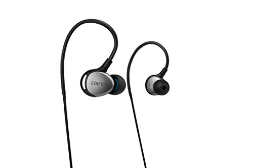 Edifier P281 Waterproof Computer Headset - Sports In-Ear Earphones Ip57 Rated With Memory Around-The-Ear Wire For Running, Workout, Exercise - Black/Silver #TOP6