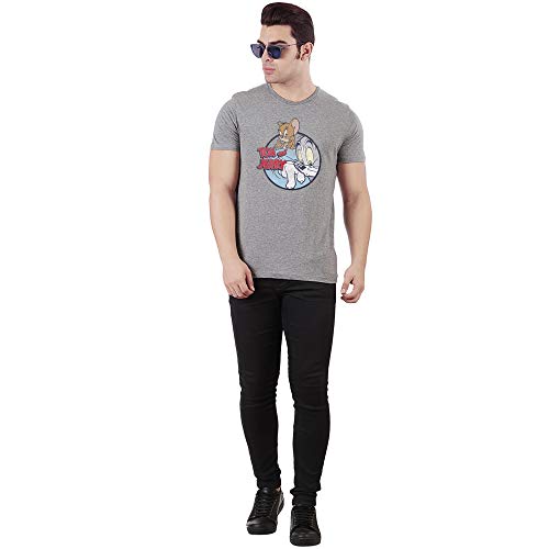 Image of Free Authority Tom & Jerry Printed Regular Fit White Cotton Men's T-Shirt