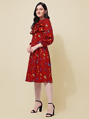 Image of OOMPH! Women's Pleated Knee-Length Dress