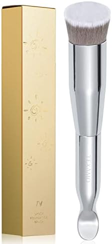 Flat Top Kabuki Foundation Brush TEXAMO Spoon Dual-ended Angled Foundation Makeup Brush Concealer Brush Premium Face Brush, Blending Powder Cream Buffing Stippling With Box