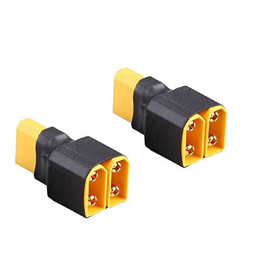 LINSYRC 2-Pack XT90 Plug Parallel Connector 1-Female to 2-Male Parallel Adapter Splitter for RC...
