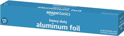 Amazon Basics Heavy Duty Aluminum Foil for Cooking, Grilling, Food Storage, Roasting, 125 Sq Ft