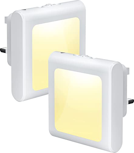 Denidou Veilleuse LED murale à brancher avec capteur photocellule du crépuscule à l'aube et luminosité réglable 2700 K Blanc chaud pour enfants/adultes, escaliers, couloir, cuisine, chambre à coucher Cover
