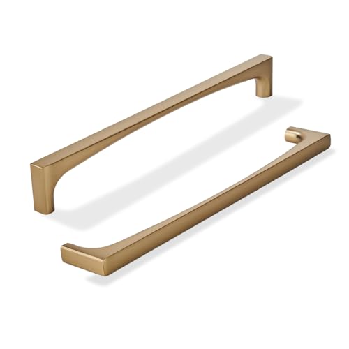 khtumeware 2 Pack Solid Handles 12-Inch(305mm) Champagne Bronze Cabinet Pulls,Heavy Duty Honey Bronze Handles Cupboards, Drawers and Bathroom Hardware
