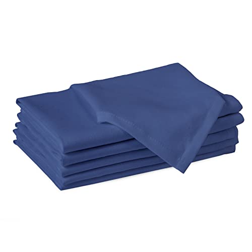 Encasa XO Cobalt Blue Cloth Napkins Set of 6, 17x17 in, 43 x 43 cm (Set of 6)