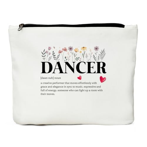 Bolsa de cosméticos com definição de dançarina, bolsa de maquiagem para dançarina, material de dança, presente para amantes de dança, acessórios de dança, presentes de formatura de aniversário para