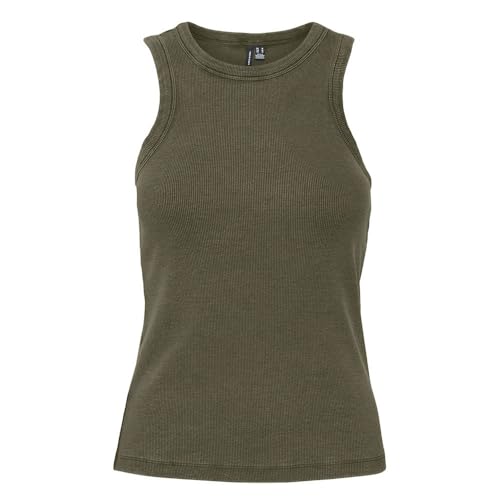 VERO MODA Vmjane SL Washed Rib Top JRS Noos, Vert Olive foncé, S Femme VERO MODA Vmjane SL Washed Rib Top JRS Noos, Vert Olive foncé, S Femme