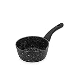 Blackmoor Home Milchtopf 16 cm – Antihaft-Steinbeschichtung, Ausgießer, Cool-Touch-Griff, induktionsgeeignet, kratzfest – Schwarz 66120