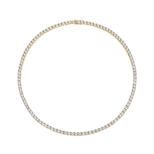 Electric Picks Richie Necklace for Women, 14k Gold Plated Cubic Zirconia Inlaid Chain Necklace