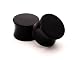 Black Acrylic Plugs - 9/16 Inch - 14mm - Sold As a Pair