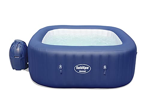 Bestway 60022E SaluSpa Hawaii 71-Inch x 26-Inch 6 Person Outdoor Inflatable Hot Tub Spa with Air Jets, Pump, 2 Filter Cartridges, and Tub Cover, Navy