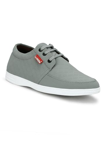 Image of Le Greem Men's Casual Lace-Up Shoes | Lightweight Synthetic Upper | Stylish & Comfortable Sneakers with Anti-Slip Sole - Black