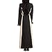 Women Islamic Muslim Abaya Long Sleeve Maxi Dress Bi-Color Crochet Lace Ramadan Modest Robe (91049-Khaki, M)