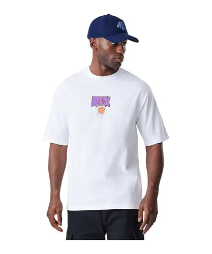 T-shirt surdimensionné New Era Basketball blanc finitions haut de gamme