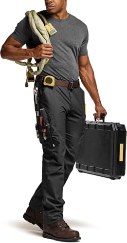 Image of CQR Men's Quick Dry Work Pants, Water Resistant Outdoor Tactical Pants, Lightweight Stretch Cargo Hiking Pants