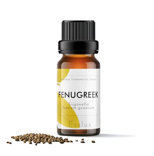 Image of Esslux Fenugreek Essential Oil - Pure & Natural Undiluted for Aromatherapy & Skin Therapeutic Grade Oil (Undiluted & Uncut - 100% Virgin) - Massage, Candle Making (Fenugreek, 10 ML)