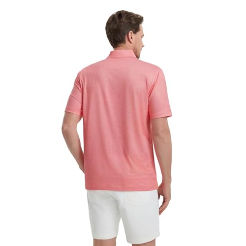 Image of M MAELREG Mens Golf Shirt Short Sleeve Dry Fit Print Moisture Wicking Performance Patterns Collared Polo Shirt
