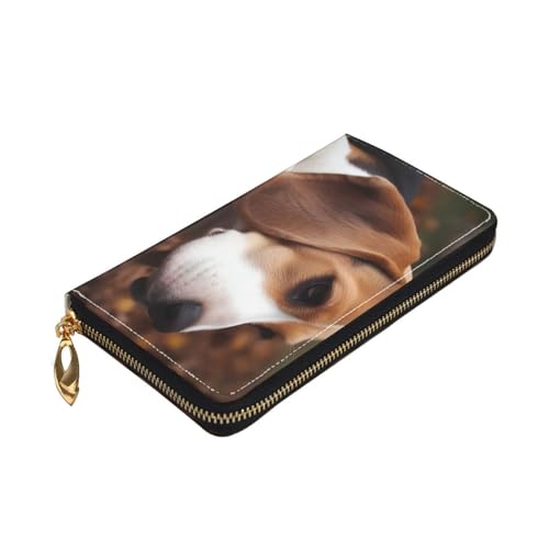 Cute Beagle Women's Wallet Large Capacity Credit Card Holder Zip Phone Clutch Ladies Travel Purse3